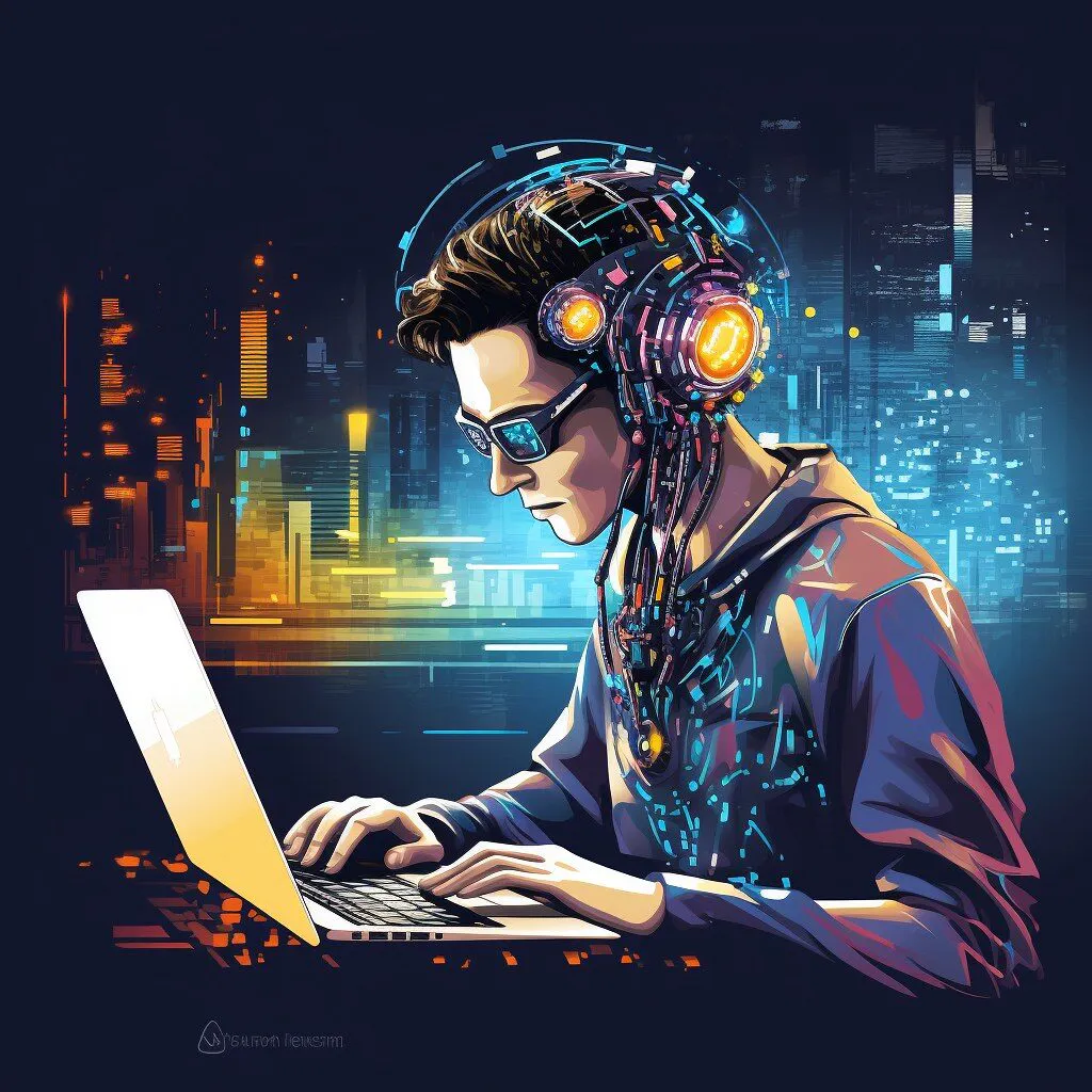 KI Coder am Laptop