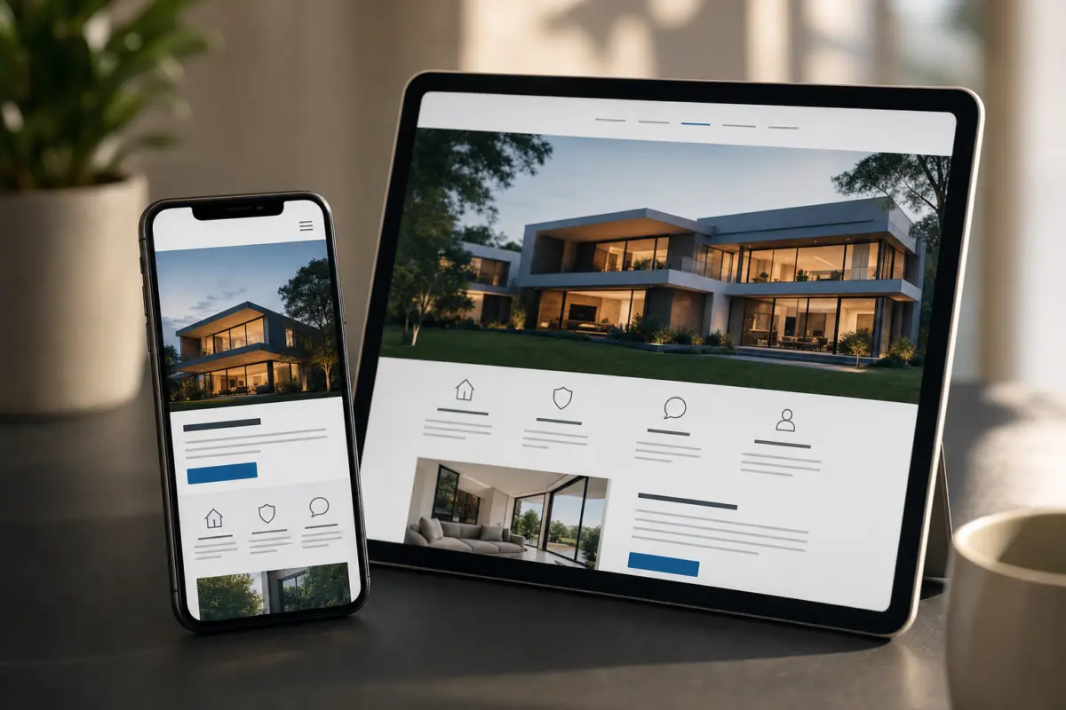 Illustration zum Artikel Gutes Webdesign: Woran erkennt man eine professionelle Website?, Abschnitt 2: Smartphone, Tablet, responsive Website Layouts, Buttons, Menüs